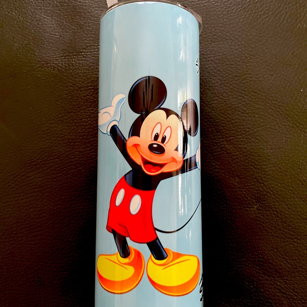 Mickey Mouse Disney tumbler with straw imprint custom “Brett” new with tags
